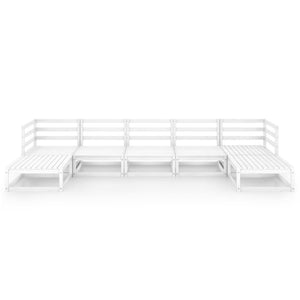 7-tlg. Garten-Lounge-Set Massivholz Kiefer