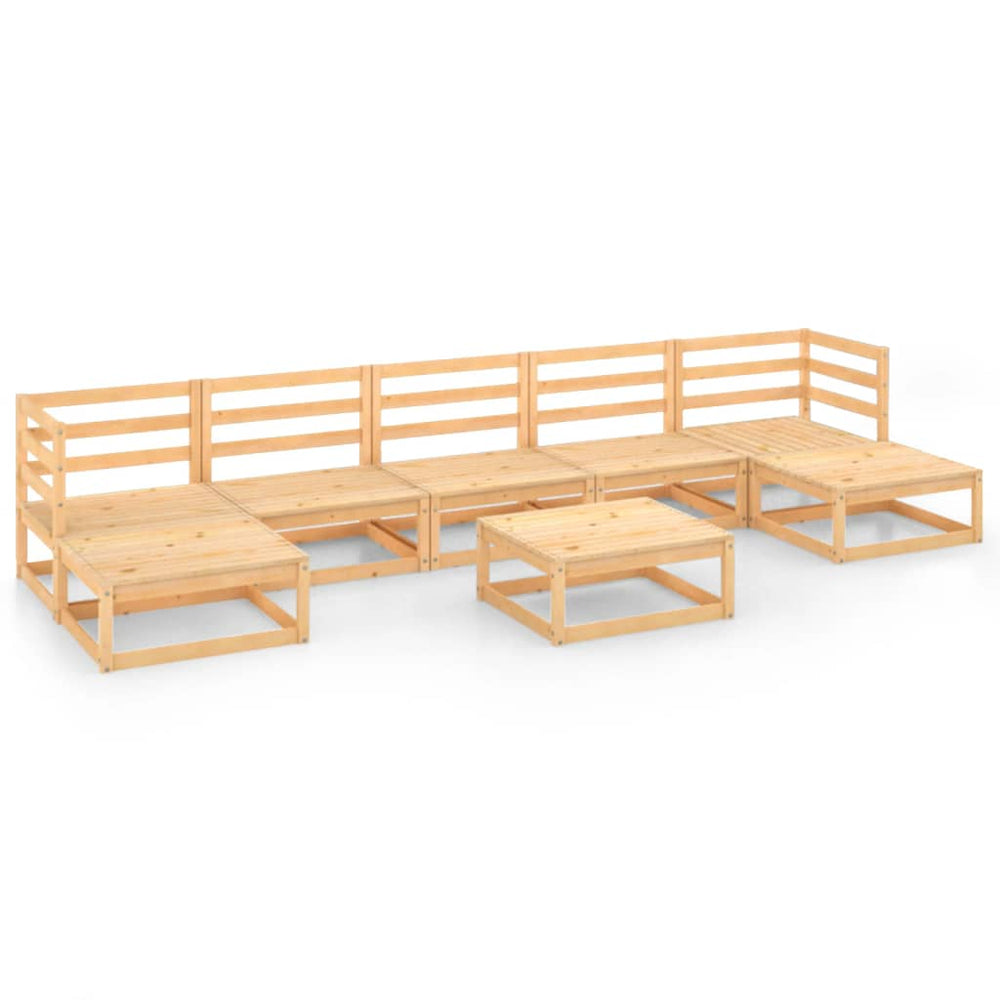 8-tlg. Garten-Lounge-Set Massivholz Kiefer