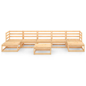 8-tlg. Garten-Lounge-Set Massivholz Kiefer