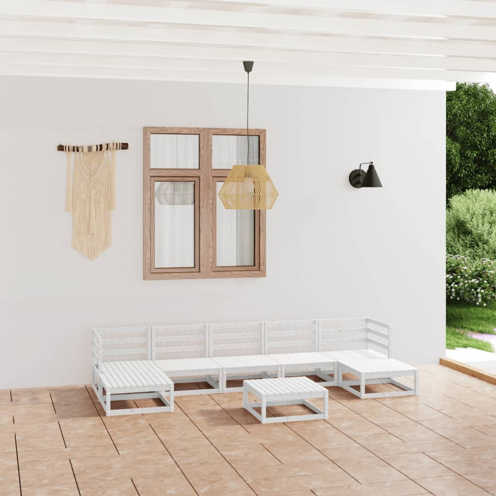 8-tlg. Garten-Lounge-Set Massivholz Kiefer