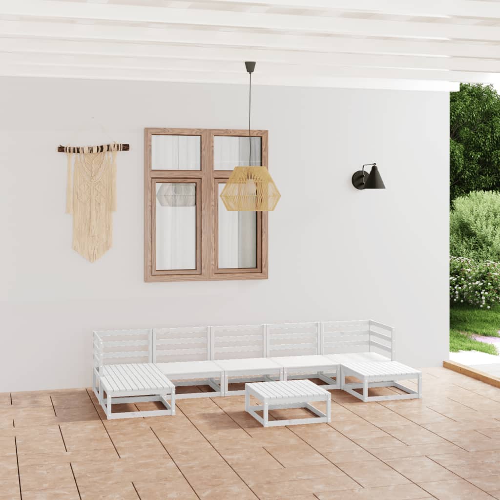 8-tlg. Garten-Lounge-Set Massivholz Kiefer