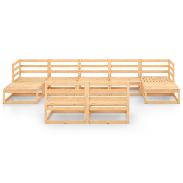 9-tlg. Garten-Lounge-Set Massivholz Kiefer