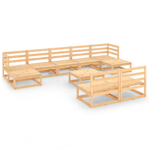10-tlg. Garten-Lounge-Set Massivholz Kiefer