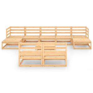 10-tlg. Garten-Lounge-Set Massivholz Kiefer