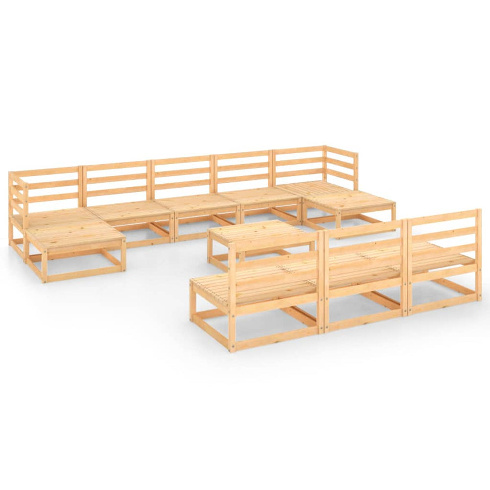 11-tlg. Garten-Lounge-Set Massivholz Kiefer