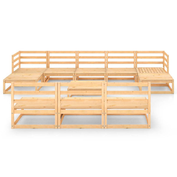 11-tlg. Garten-Lounge-Set Massivholz Kiefer