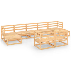 9-tlg. Garten-Lounge-Set Massivholz Kiefer