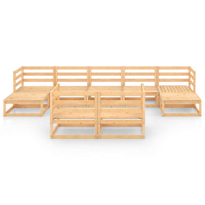 9-tlg. Garten-Lounge-Set Massivholz Kiefer