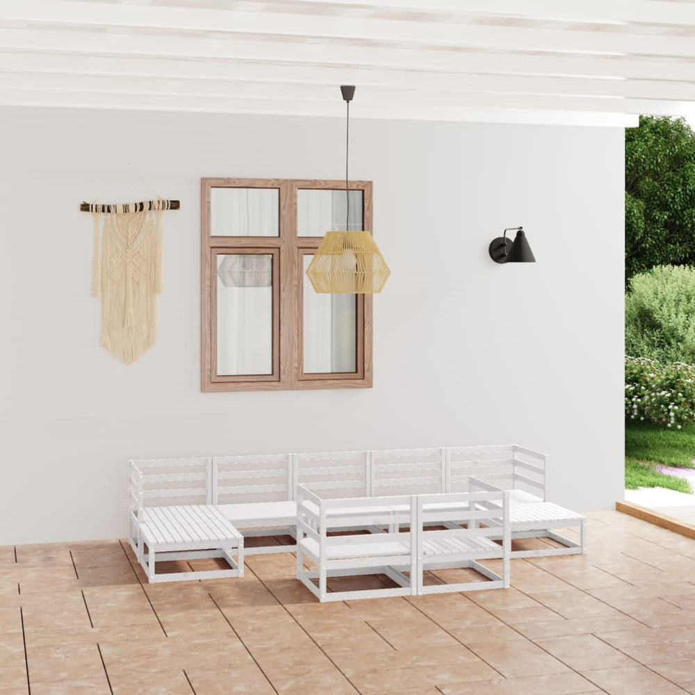 9-tlg. Garten-Lounge-Set Massivholz Kiefer