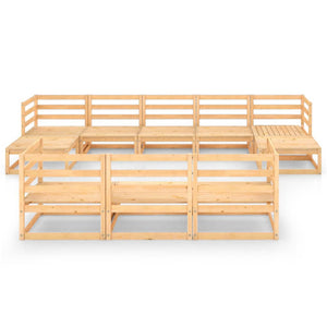 10-tlg. Garten-Lounge-Set Massivholz Kiefer