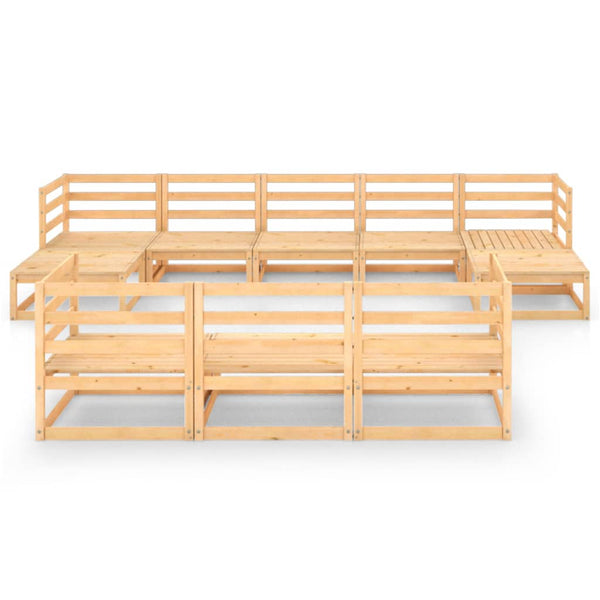 10-tlg. Garten-Lounge-Set Massivholz Kiefer