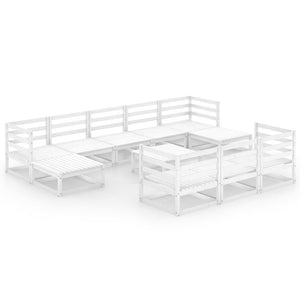 11-tlg. Garten-Lounge-Set Massivholz Kiefer
