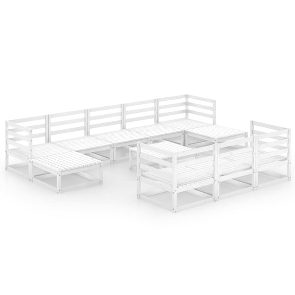 11-tlg. Garten-Lounge-Set Massivholz Kiefer