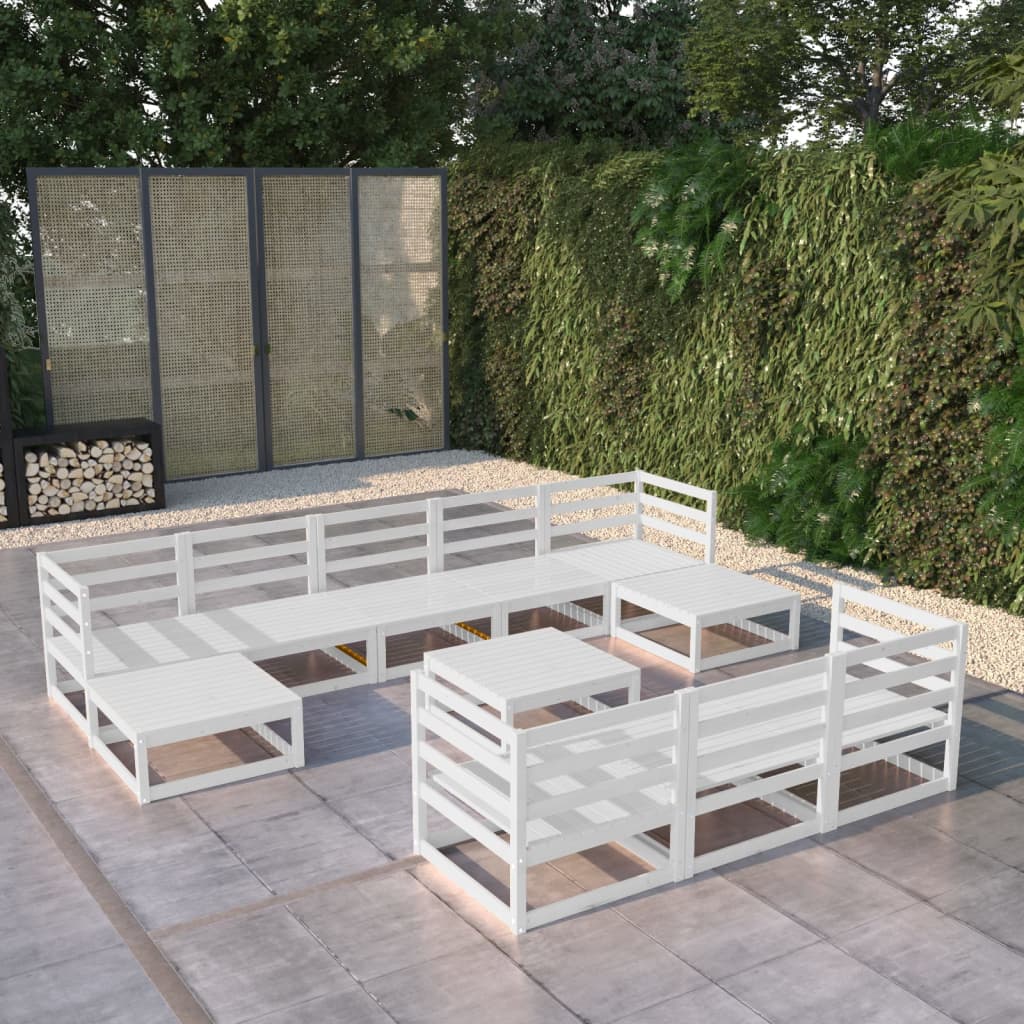 11-tlg. Garten-Lounge-Set Massivholz Kiefer
