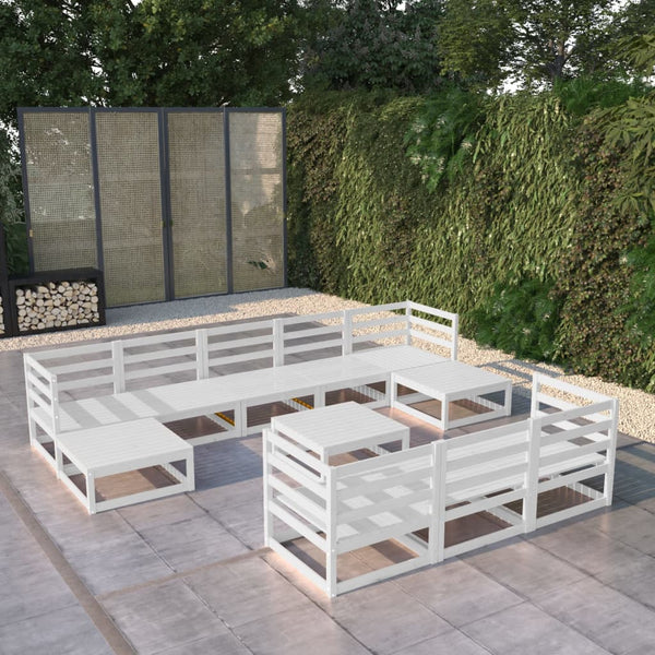 11-tlg. Garten-Lounge-Set Massivholz Kiefer