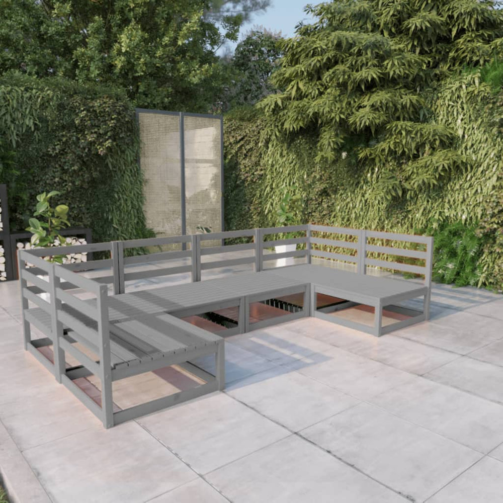 6-tlg. Garten-Lounge-Set Massivholz Kiefer