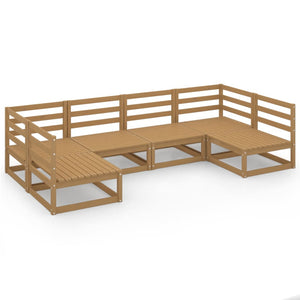 6-tlg. Garten-Lounge-Set Massivholz Kiefer