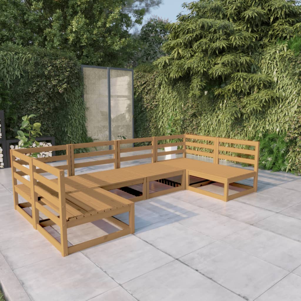 6-tlg. Garten-Lounge-Set Massivholz Kiefer