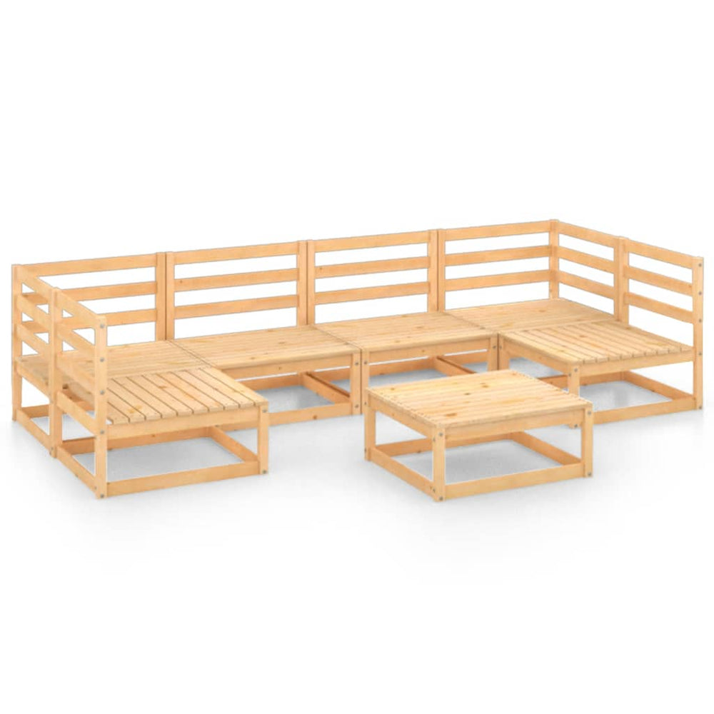 7-tlg. Garten-Lounge-Set Massivholz Kiefer