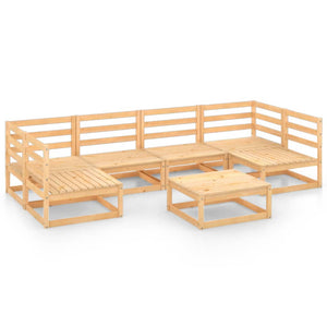 7-tlg. Garten-Lounge-Set Massivholz Kiefer