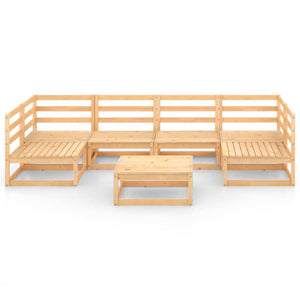 7-tlg. Garten-Lounge-Set Massivholz Kiefer
