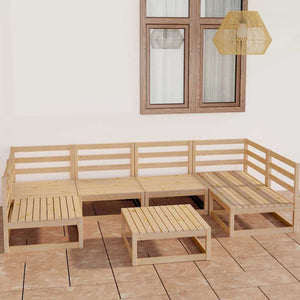 7-tlg. Garten-Lounge-Set Massivholz Kiefer