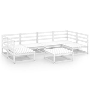 7-tlg. Garten-Lounge-Set Massivholz Kiefer