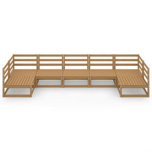 7-tlg. Garten-Lounge-Set Massivholz Kiefer