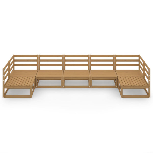 7-tlg. Garten-Lounge-Set Massivholz Kiefer