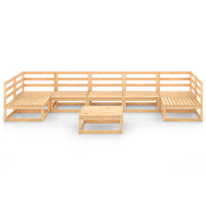 8-tlg. Garten-Lounge-Set Massivholz Kiefer