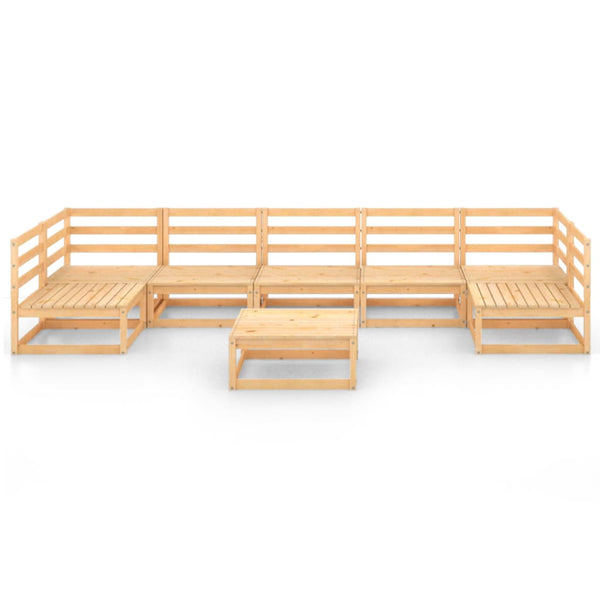 8-tlg. Garten-Lounge-Set Massivholz Kiefer