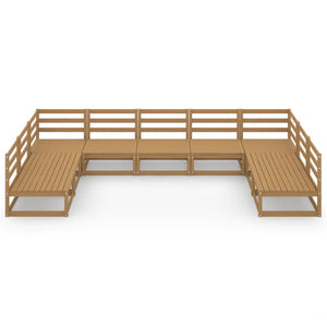 9-tlg. Garten-Lounge-Set Massivholz Kiefer