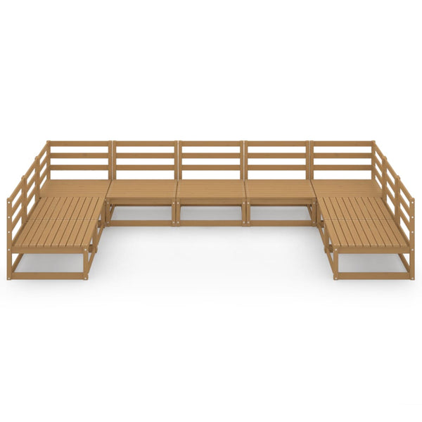 9-tlg. Garten-Lounge-Set Massivholz Kiefer