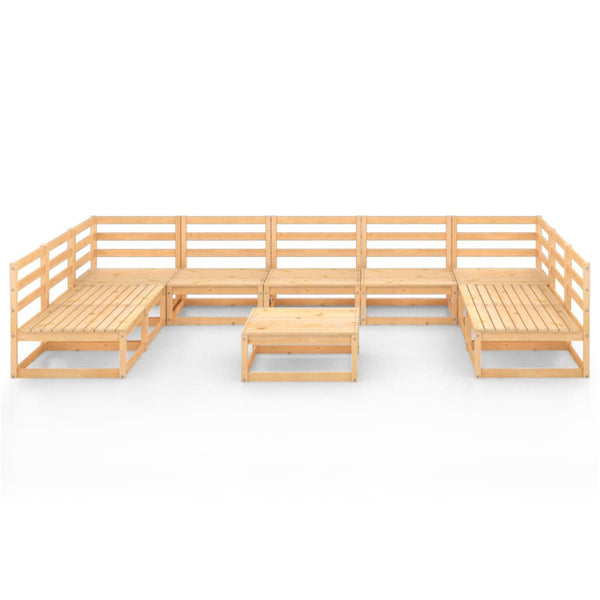10-tlg. Garten-Lounge-Set Massivholz Kiefer