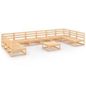 11-tlg. Garten-Lounge-Set Massivholz Kiefer