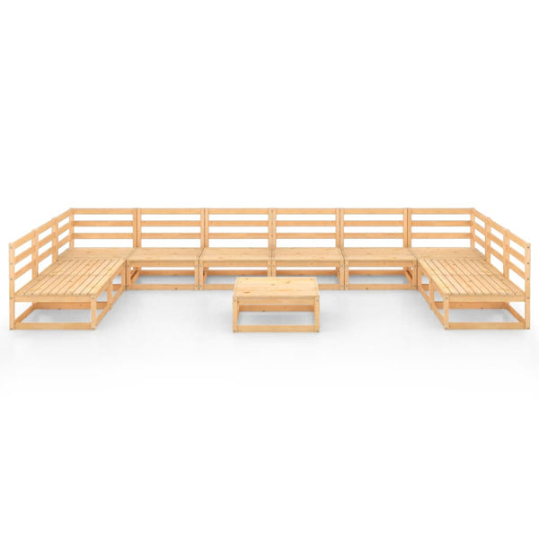 11-tlg. Garten-Lounge-Set Massivholz Kiefer