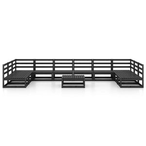 11-tlg. Garten-Lounge-Set Massivholz Kiefer