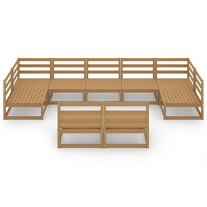 9-tlg. Garten-Lounge-Set Massivholz Kiefer