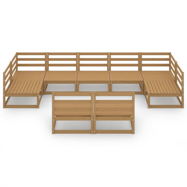 9-tlg. Garten-Lounge-Set Massivholz Kiefer