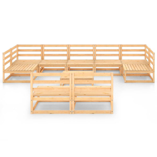 10-tlg. Garten-Lounge-Set Massivholz Kiefer