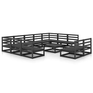 12-tlg. Garten-Lounge-Set Massivholz Kiefer