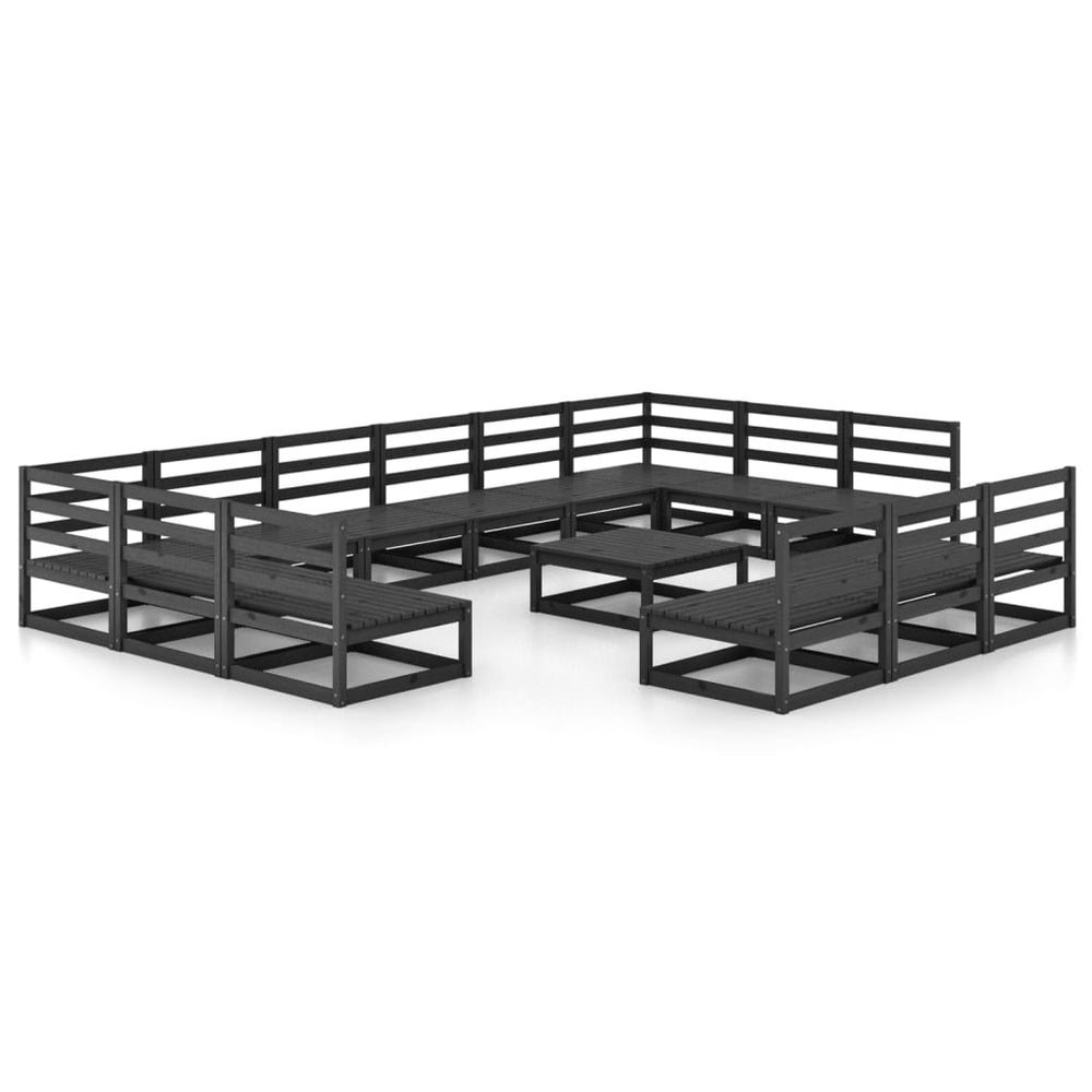 vidaXL Salon de jardin 14 pcs. en bois de pin massif