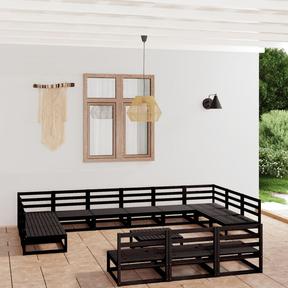 vidaXL Salon de jardin 14 pcs. en bois de pin massif