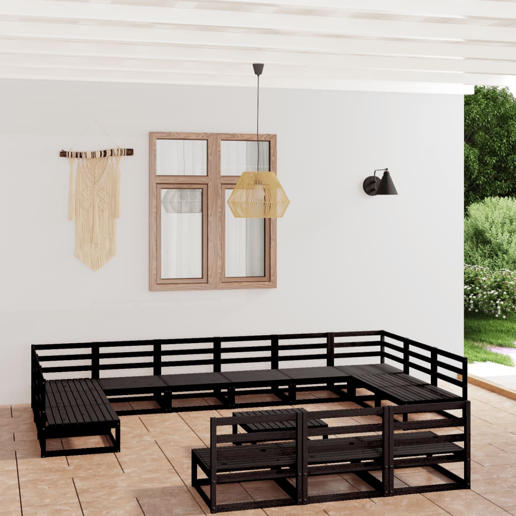 14-tlg. Garten-Lounge-Set Massivholz Kiefer