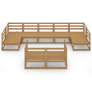 9-tlg. Garten-Lounge-Set Massivholz Kiefer