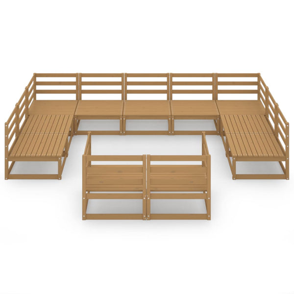 11-tlg. Garten-Lounge-Set Massivholz Kiefer