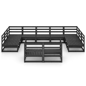 11-tlg. Garten-Lounge-Set Massivholz Kiefer
