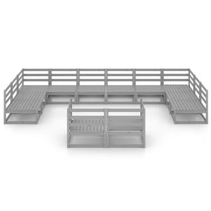 12-tlg. Garten-Lounge-Set Massivholz Kiefer