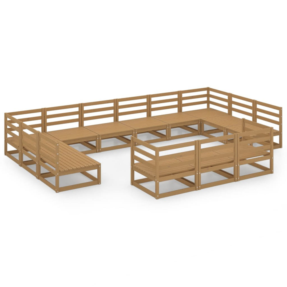 vidaXL Salon de jardin 13 pcs en pin massif