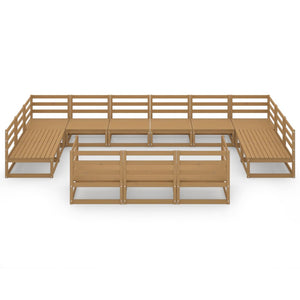 13-tlg. Garten-Lounge-Set Massivholz Kiefer
